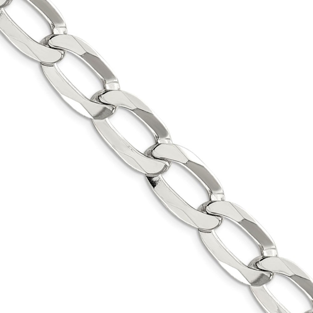 Men's 12.35mm Sterling Silver Open Oval Curb Chain Necklace, 24 inch by The Black Bow Jewelry Co.