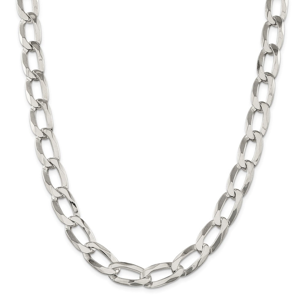 Alternate view of the Men&#39;s 12.35mm Sterling Silver Open Oval Curb Chain Necklace by The Black Bow Jewelry Co.