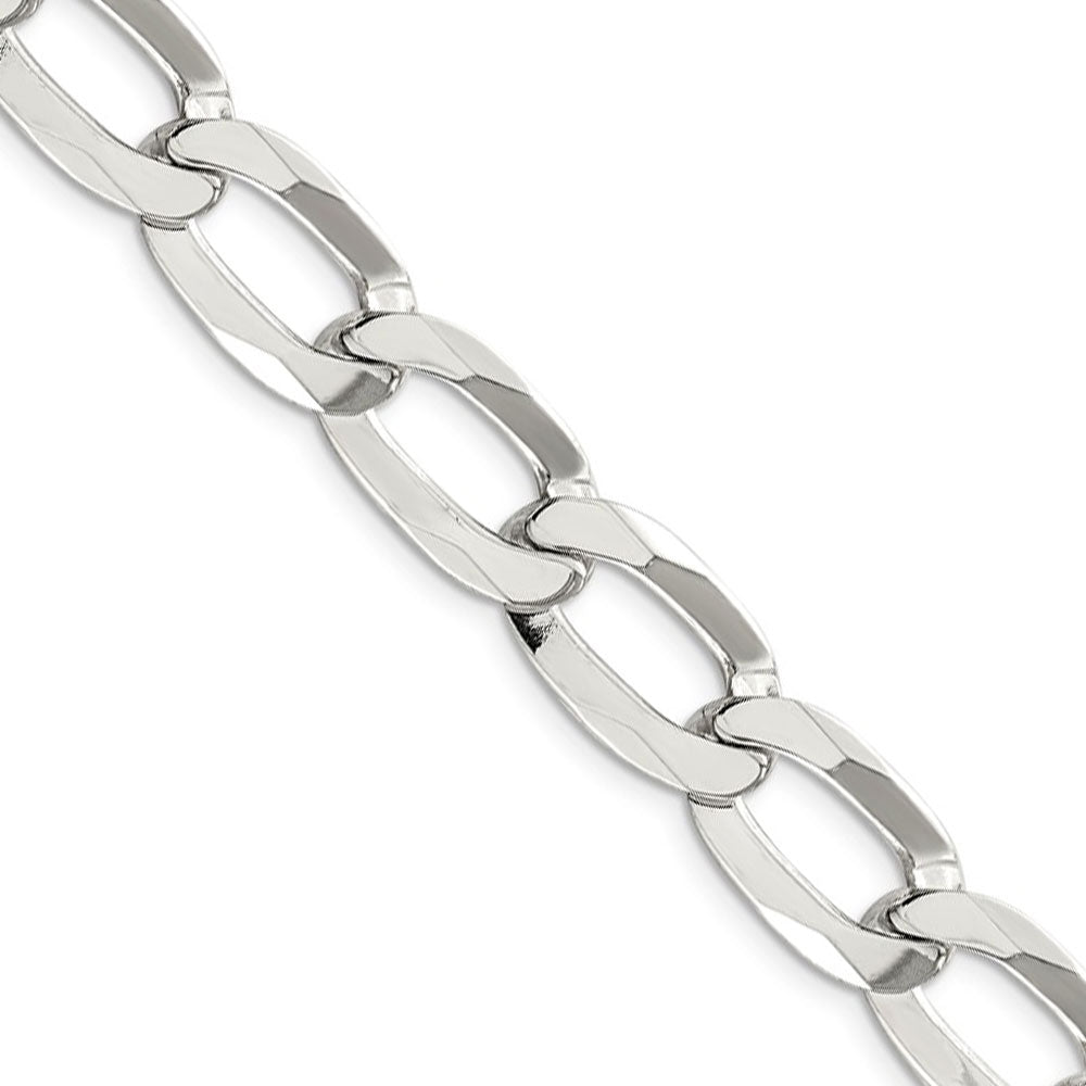 Men&#39;s 12.35mm Sterling Silver Open Oval Curb Chain Necklace