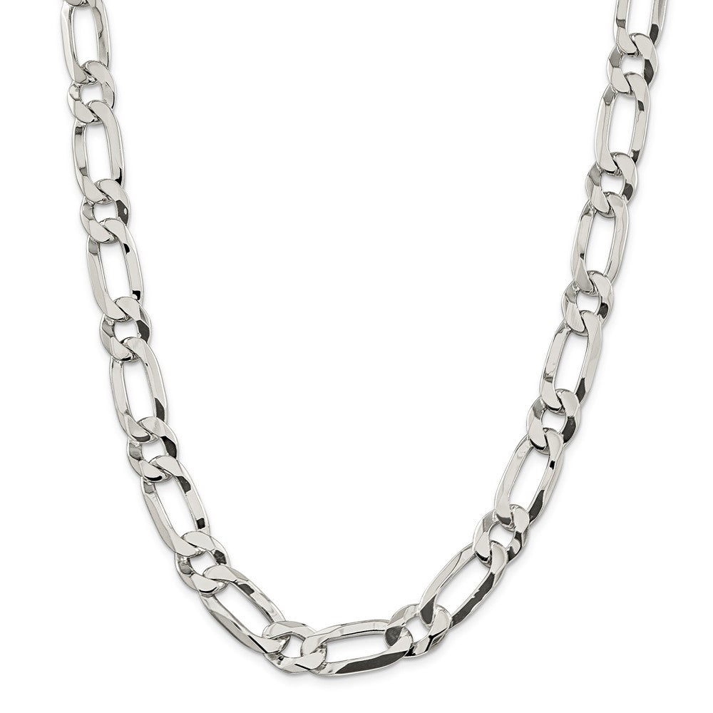 Alternate view of the Men&#39;s 12.25mm Sterling Silver Open Modified Figaro Chain Necklace by The Black Bow Jewelry Co.