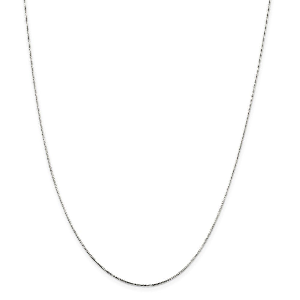 Alternate view of the 0.85mm Sterling Silver Diamond Cut Round Snake Chain Necklace by The Black Bow Jewelry Co.