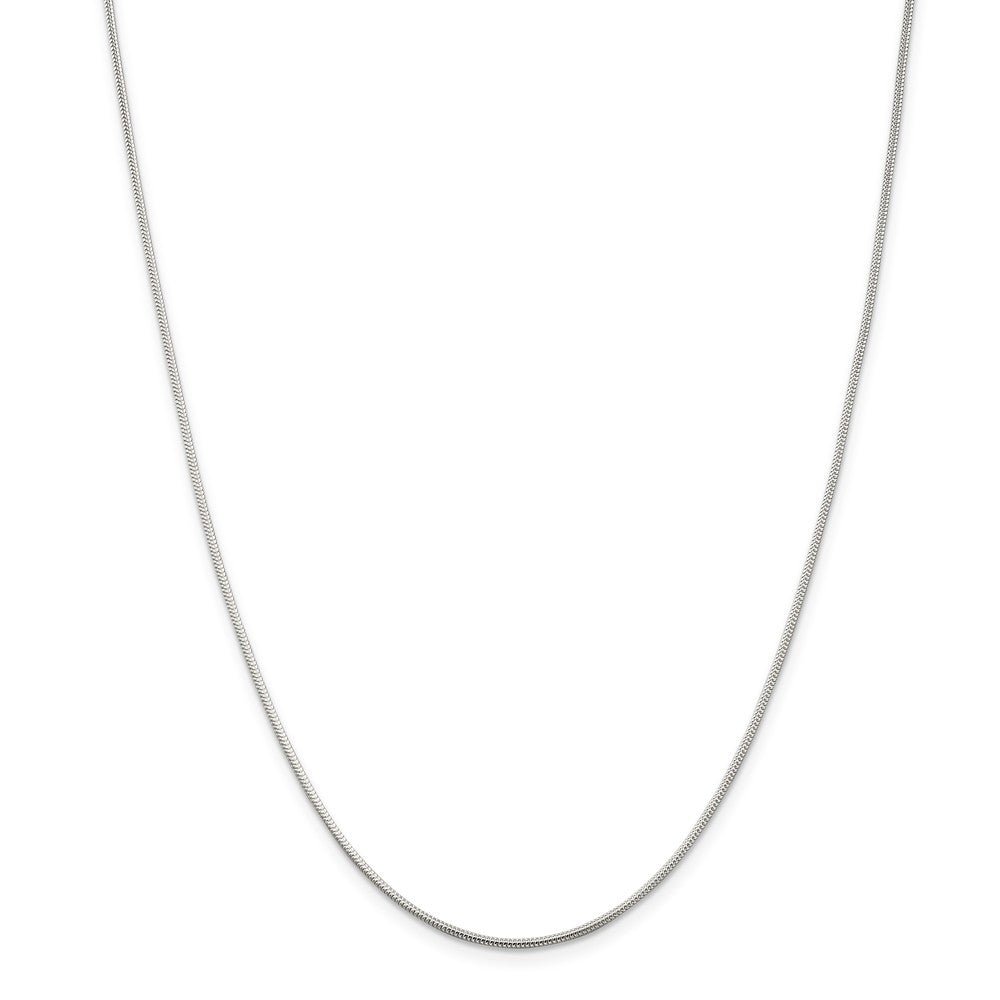Alternate view of the 1.2mm Sterling Silver Solid Classic Round Snake Chain Necklace by The Black Bow Jewelry Co.
