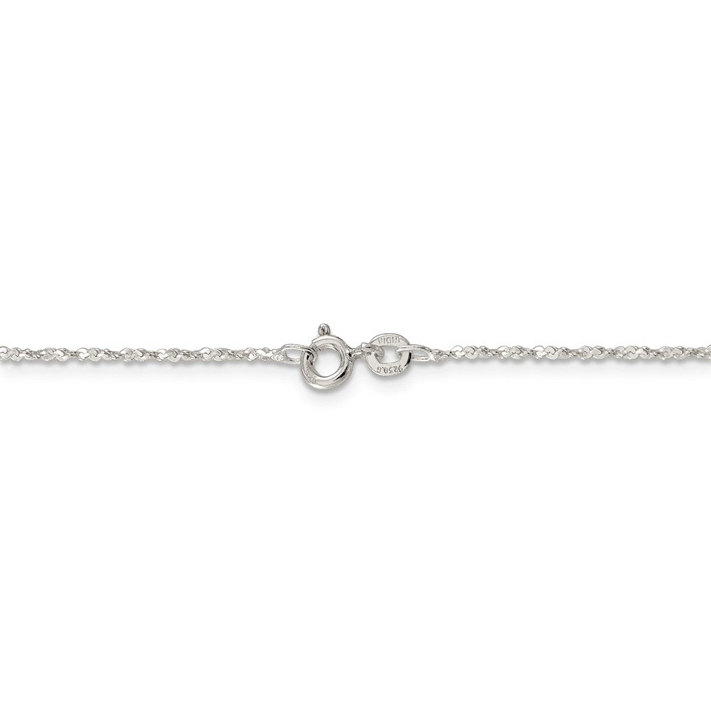 Alternate view of the 1mm, Sterling Silver, Twisted Serpentine Chain Necklace by The Black Bow Jewelry Co.