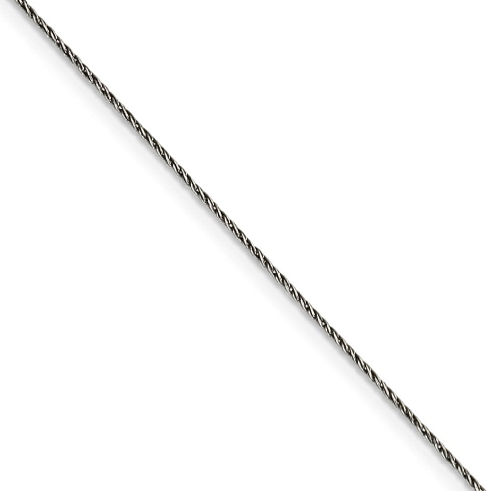 0.75mm Black Plated &amp; Sterling Silver D/C Snake Chain Necklace