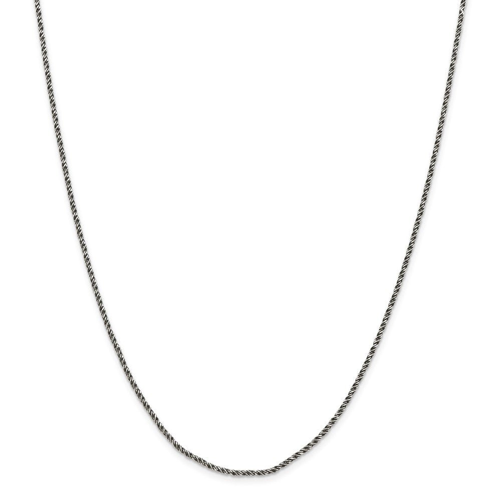 Alternate view of the 1.7mm Sterling Silver Black Plated Solid Twisted Wheat Chain Necklace by The Black Bow Jewelry Co.