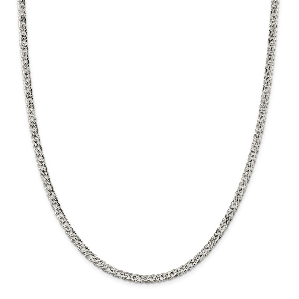 Alternate view of the 4.25mm Sterling Silver Diamond Cut Rambo Flat Curb Chain Necklace by The Black Bow Jewelry Co.