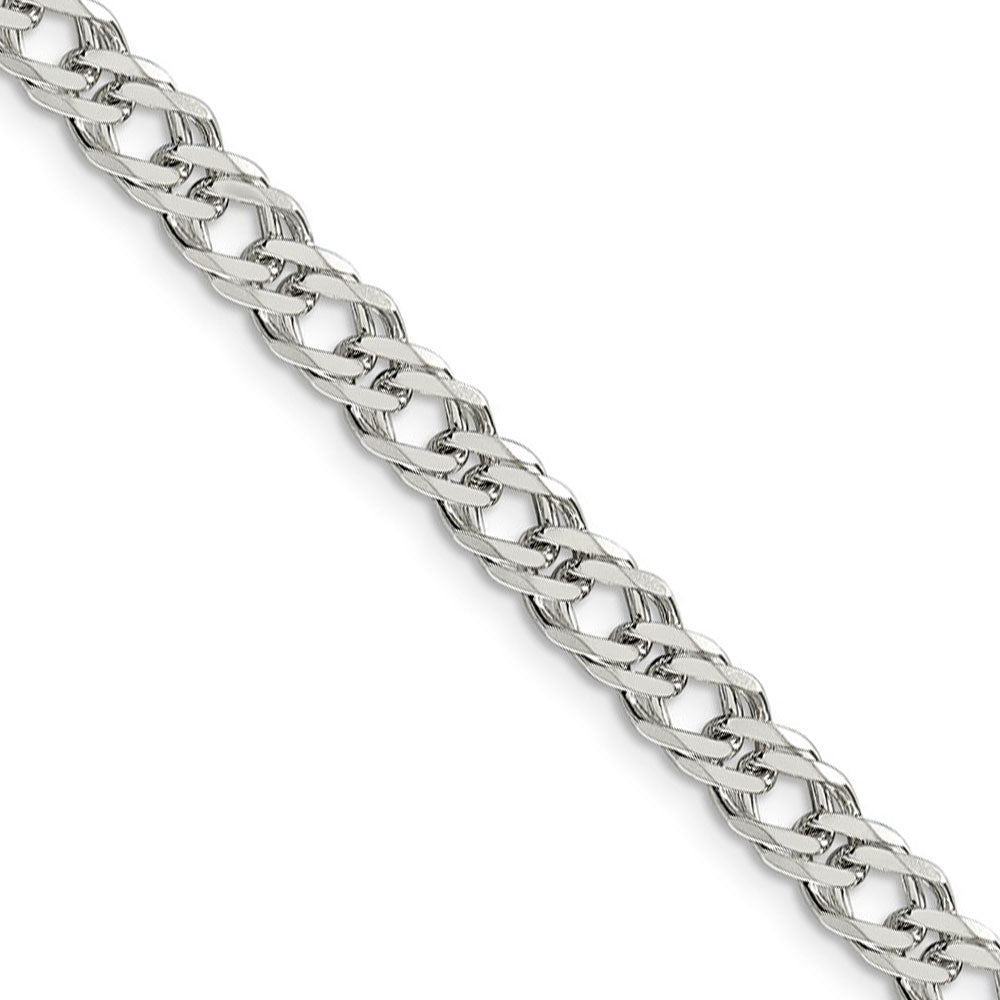 5.25mm Sterling Silver Diamond Cut Rambo Flat Curb Chain Necklace, Item C9654 by The Black Bow Jewelry Co.