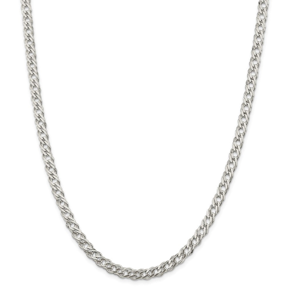 Alternate view of the 5.25mm Sterling Silver Diamond Cut Rambo Flat Curb Chain Necklace by The Black Bow Jewelry Co.