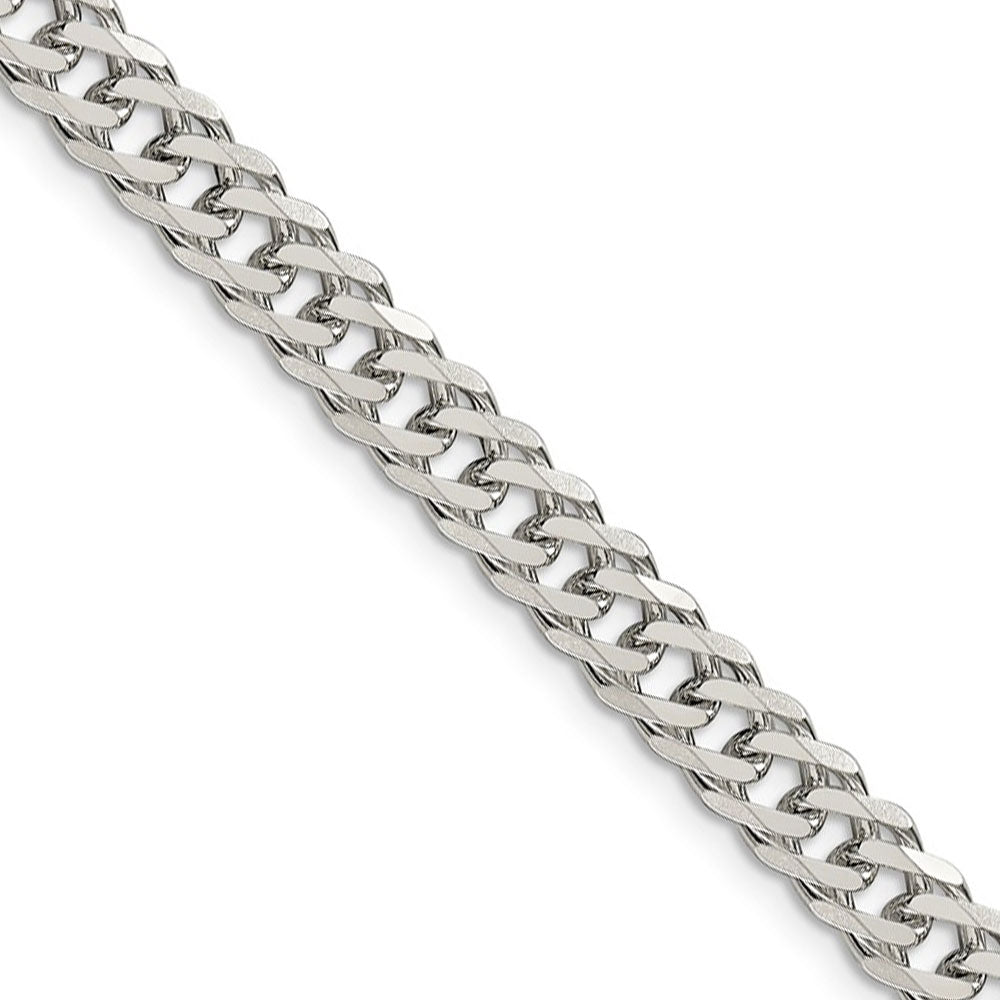 6.25mm Sterling Silver Diamond Cut Rambo Flat Curb Chain Necklace