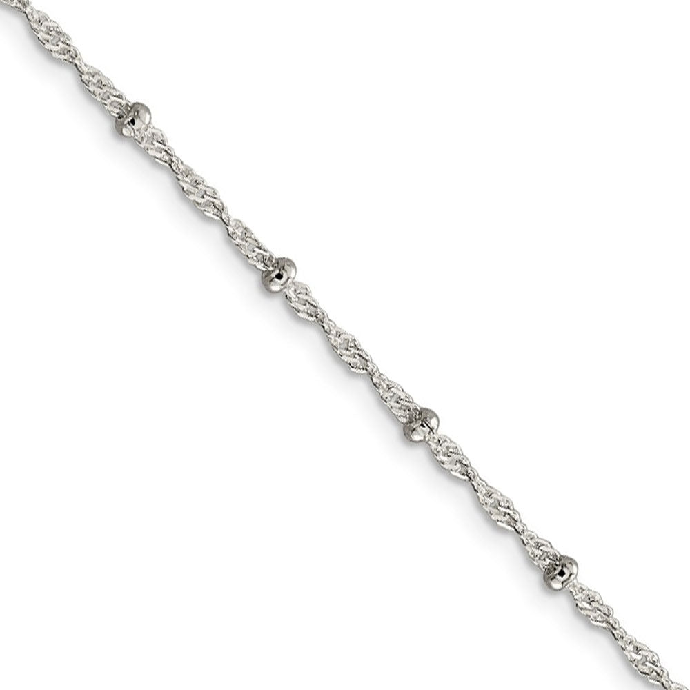 2.5mm Sterling Silver Beaded Loose Rope Chain Necklace