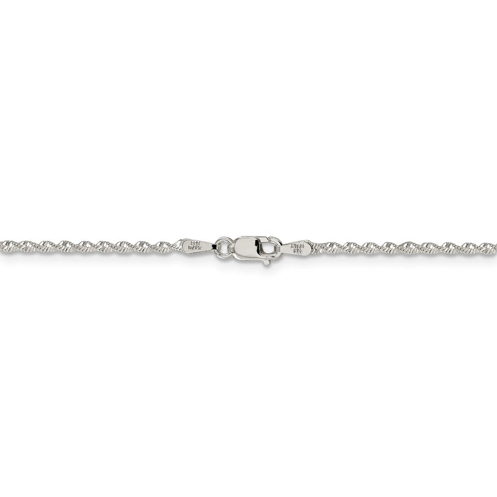 Alternate view of the 1.65mm Sterling Silver Twisted Herringbone Chain Necklace by The Black Bow Jewelry Co.