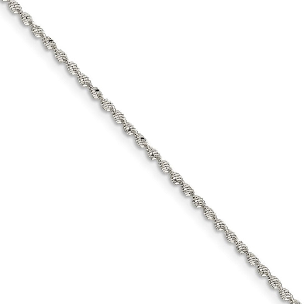 1.65mm Sterling Silver Twisted Herringbone Chain Necklace
