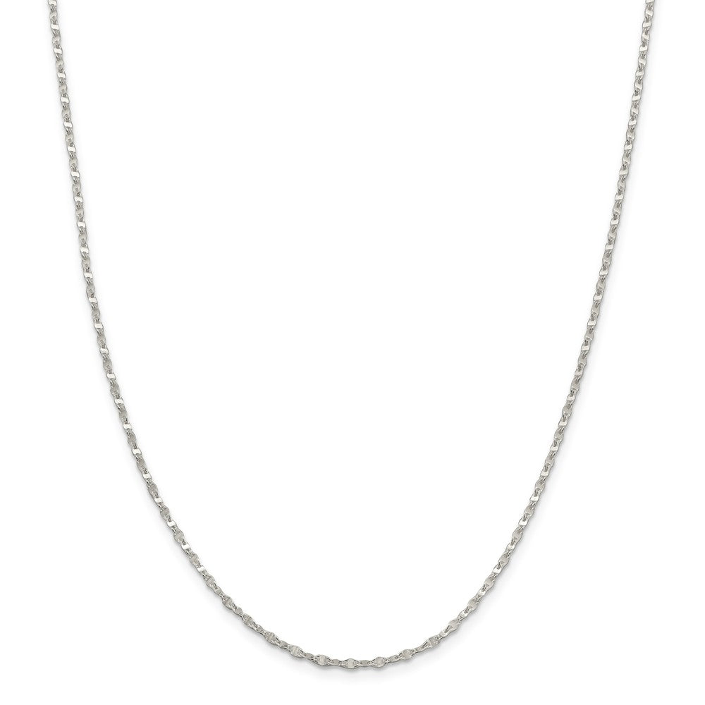 Alternate view of the 2.25mm Sterling Silver Fancy Flat Anchor Link Chain Necklace by The Black Bow Jewelry Co.