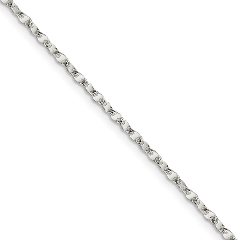 2.25mm Sterling Silver Fancy Flat Anchor Link Chain Necklace