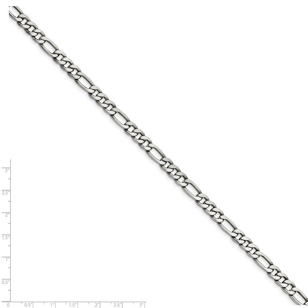 Alternate view of the Men&#39;s 6.75mm Stainless Steel Figaro Chain Necklace by The Black Bow Jewelry Co.