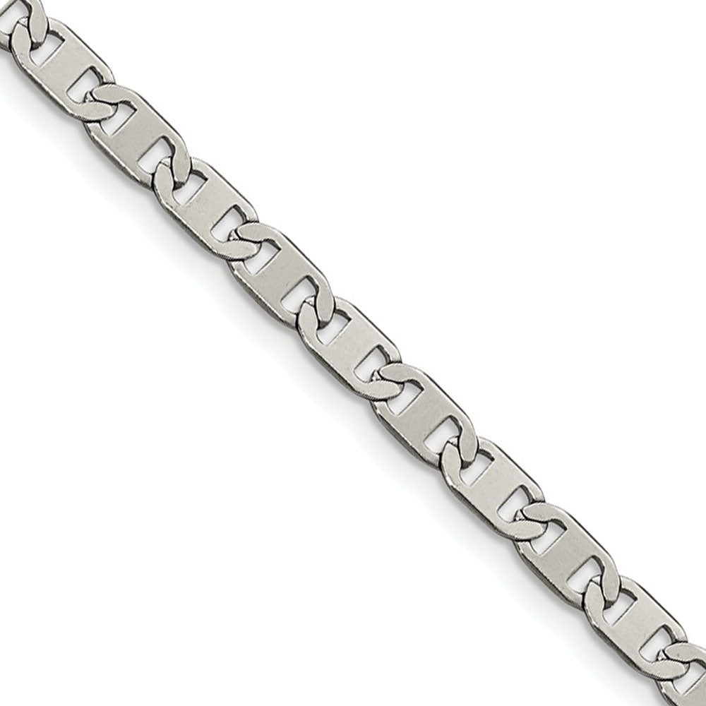 5mm Stainless Steel Flat Anchor Chain Necklace, Item C9667 by The Black Bow Jewelry Co.