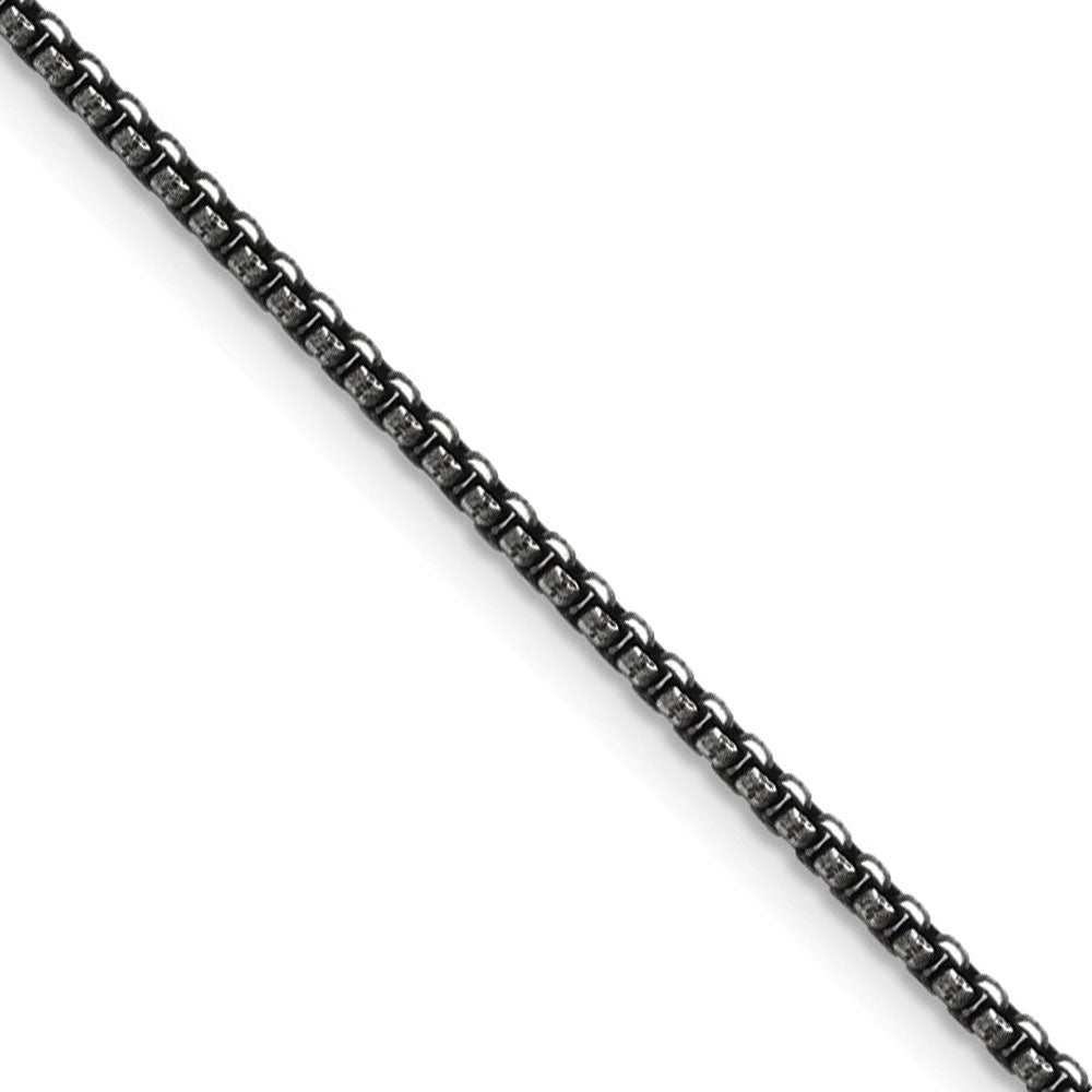 2.25mm Stainless Steel Antiqued Round Box Chain Necklace, Item C9669 by The Black Bow Jewelry Co.