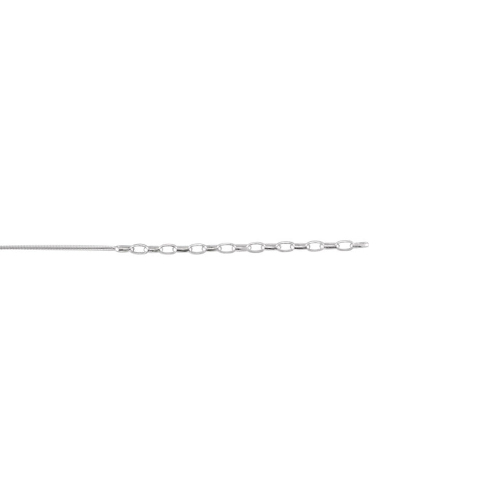 Alternate view of the 1mm Sterling Silver Round Omega Chain Adjustable Necklace by The Black Bow Jewelry Co.