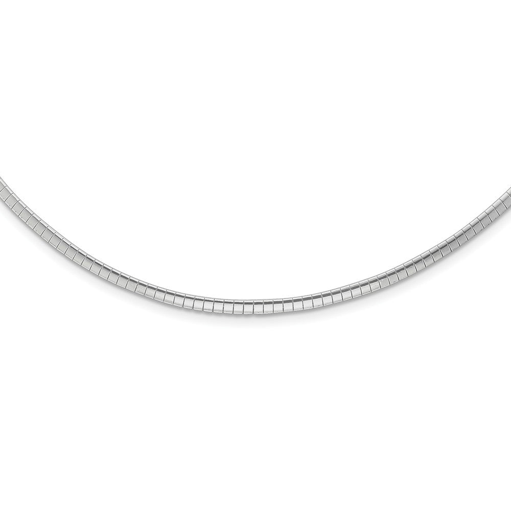 2mm Rhodium Plated Sterling Silver Cubetto Chain Necklace, 16-18 Inch, Item C9680 by The Black Bow Jewelry Co.
