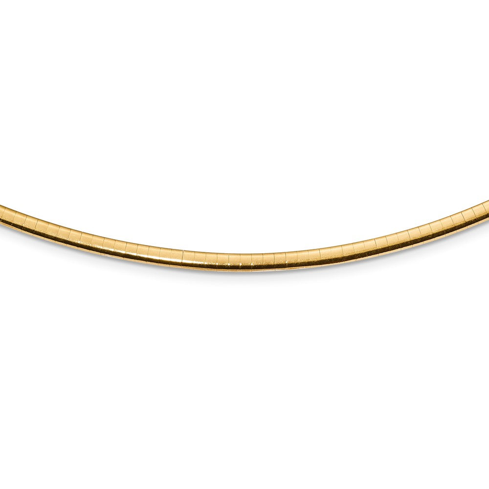 3mm Sterling Silver &amp; 14k Gold Plated Omega Chain Necklace, Adjustable, Item C9706-C by The Black Bow Jewelry Co.