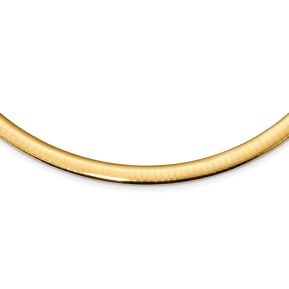 6mm Sterling Silver &amp; 14k Gold Plated Omega Chain Necklace, Adjustable, Item C9710-C by The Black Bow Jewelry Co.