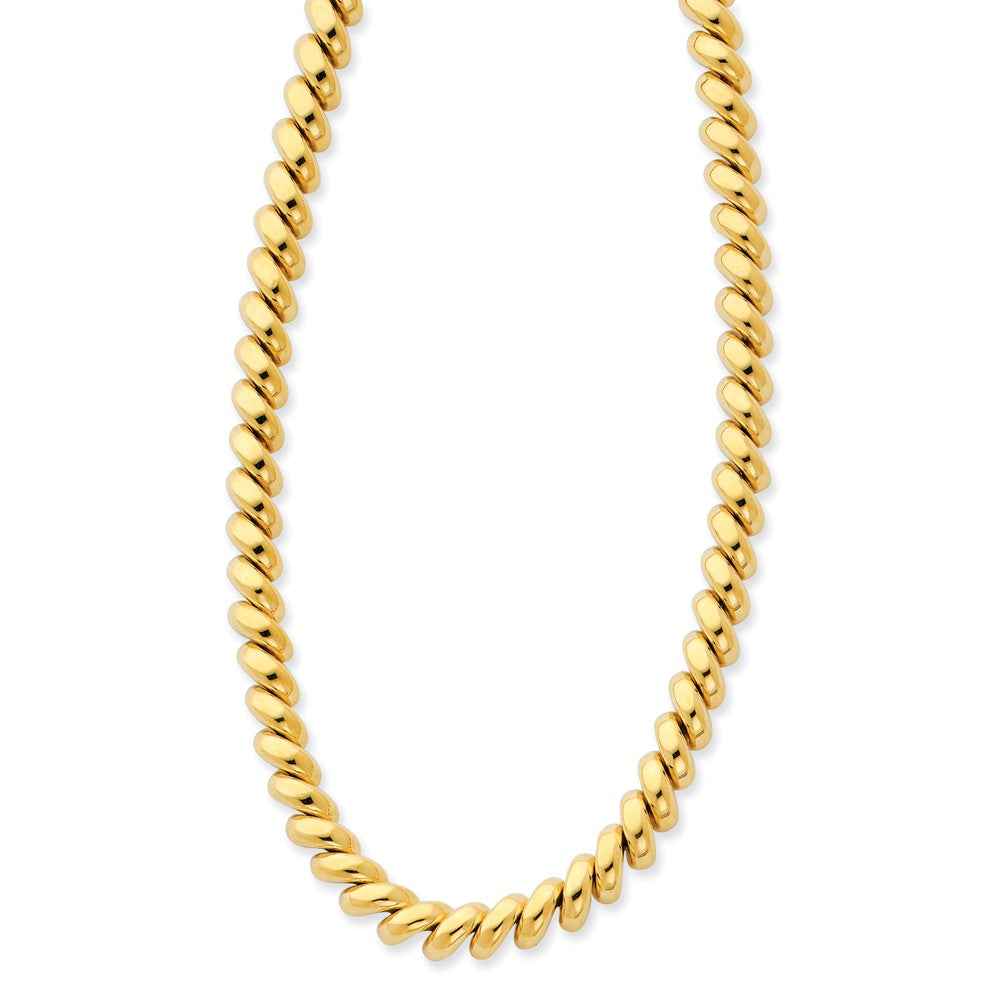 6mm 14k Yellow Gold Hollow San Marco Chain Necklace 16 Inch, Item C9713 by The Black Bow Jewelry Co.
