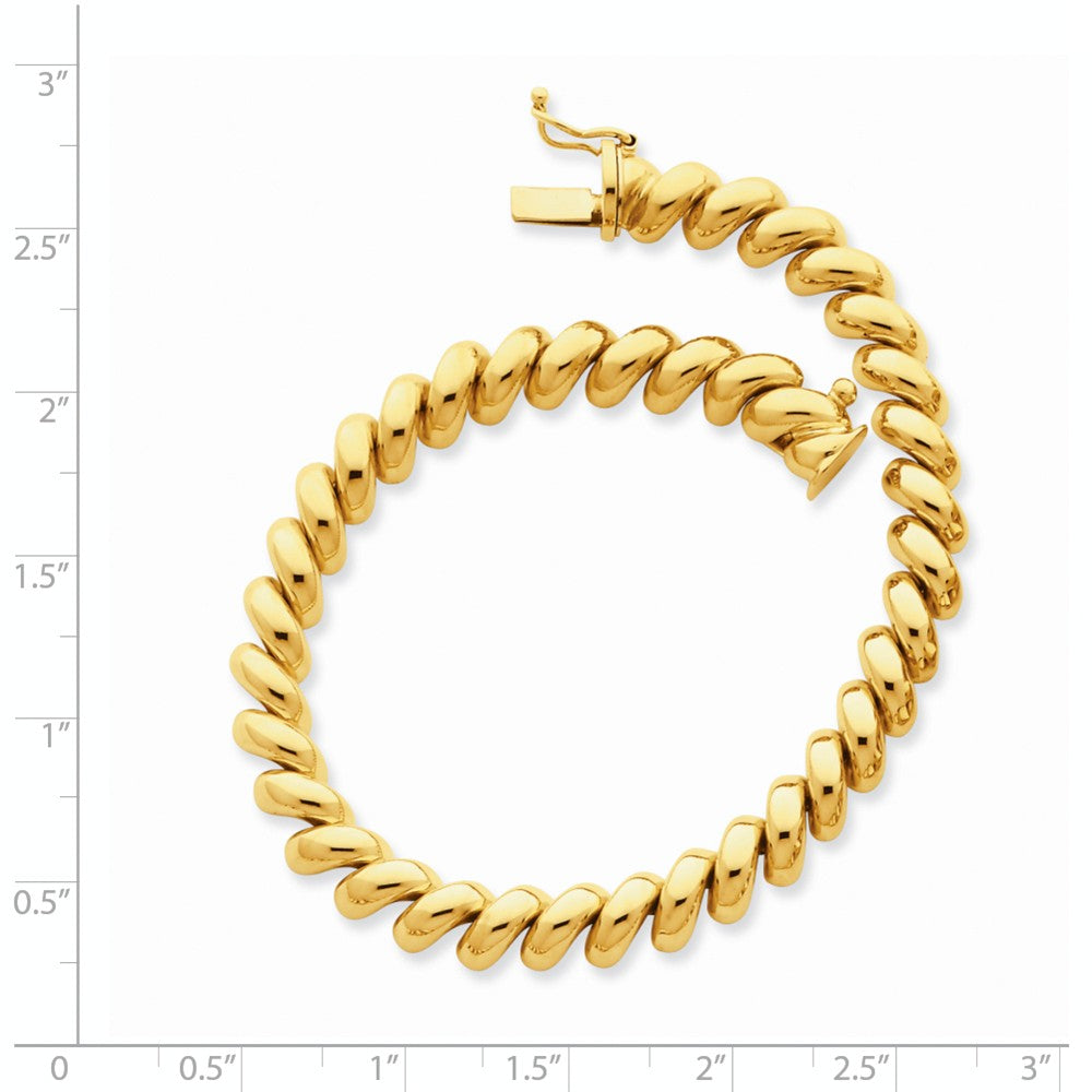 Alternate view of the 6mm 14k Yellow Gold Hollow San Marco Chain Necklace 16 Inch by The Black Bow Jewelry Co.