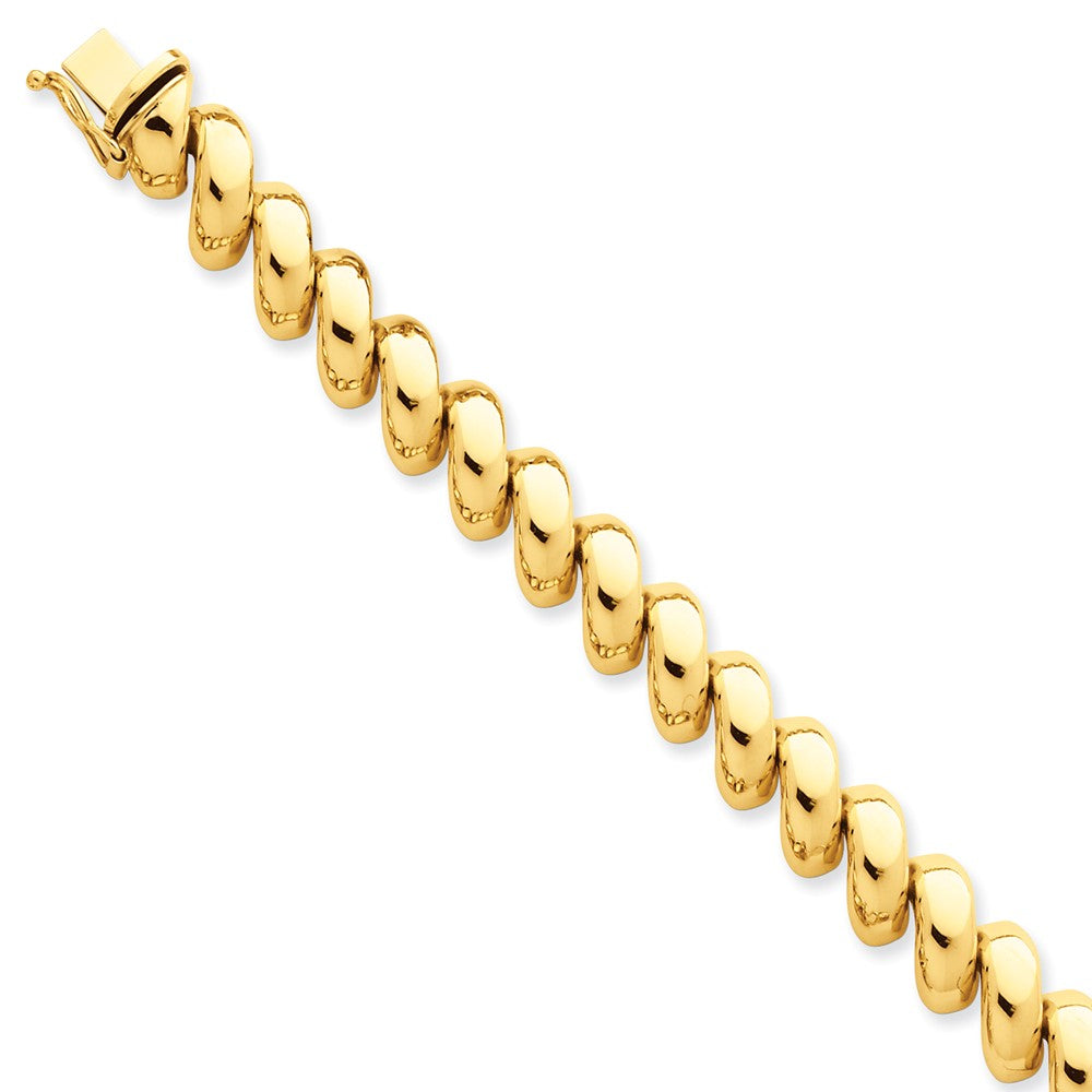Alternate view of the 10mm 14k Yellow Gold Hollow San Marco Chain Necklace 17 Inch by The Black Bow Jewelry Co.