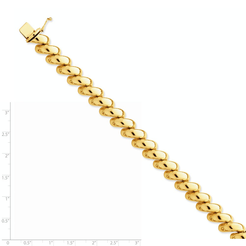 Alternate view of the 12mm 14k Yellow Gold Hollow San Marco Chain Necklace 17 Inch by The Black Bow Jewelry Co.