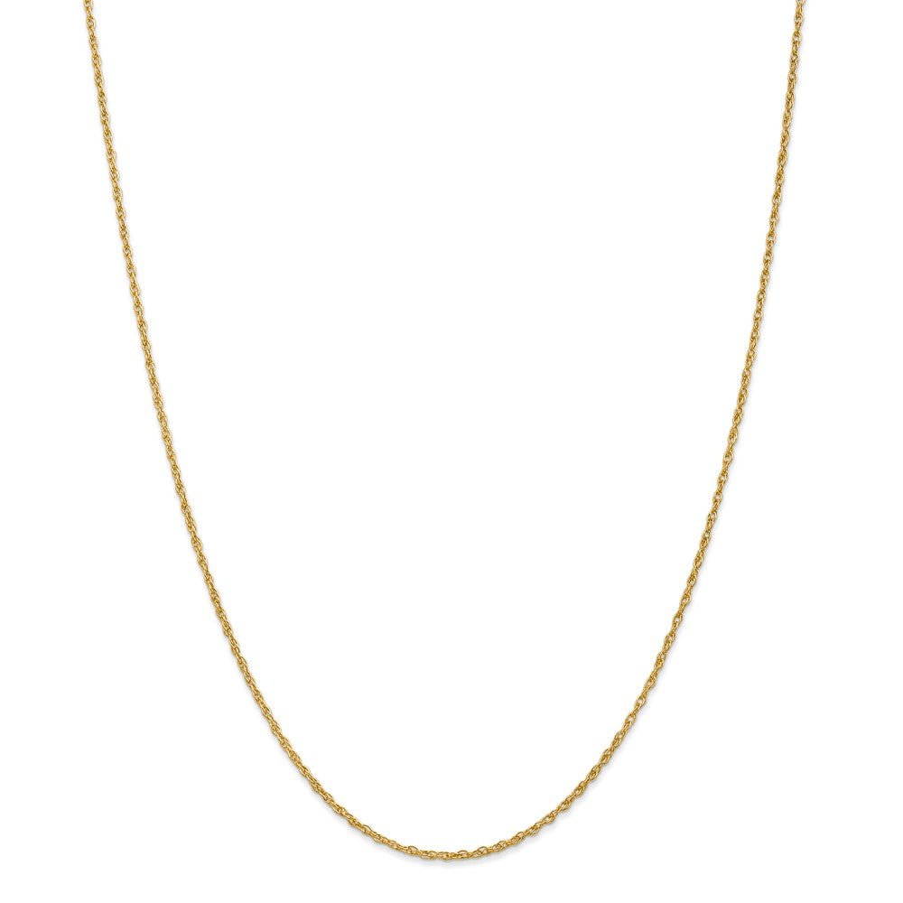 Alternate view of the 1.3mm 18k Yellow Gold Baby Rope Chain Necklace by The Black Bow Jewelry Co.
