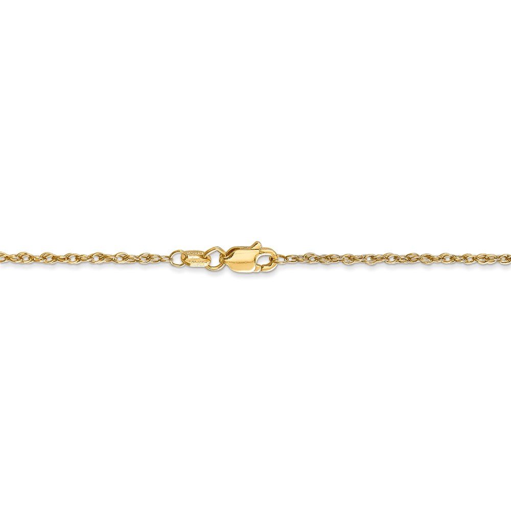 Alternate view of the 1.3mm 18k Yellow Gold Baby Rope Chain Necklace by The Black Bow Jewelry Co.
