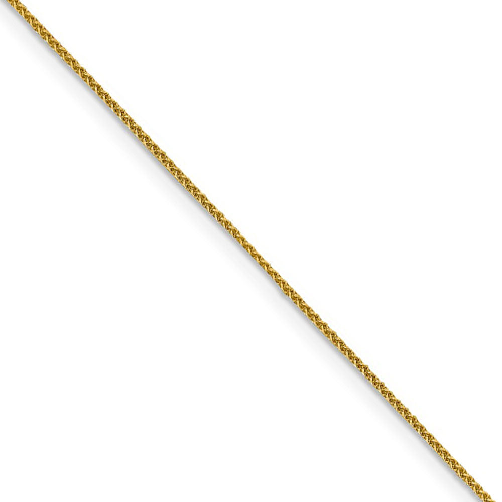 1mm 18k Yellow Gold Diamond Cut Spiga Chain Necklace
