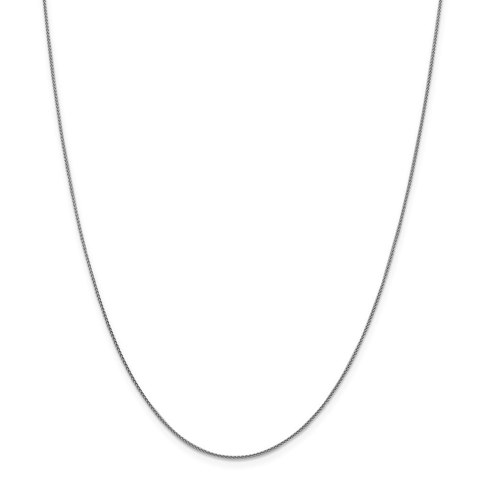 Alternate view of the 1mm 18k White Gold Diamond Cut Spiga Chain Necklace by The Black Bow Jewelry Co.