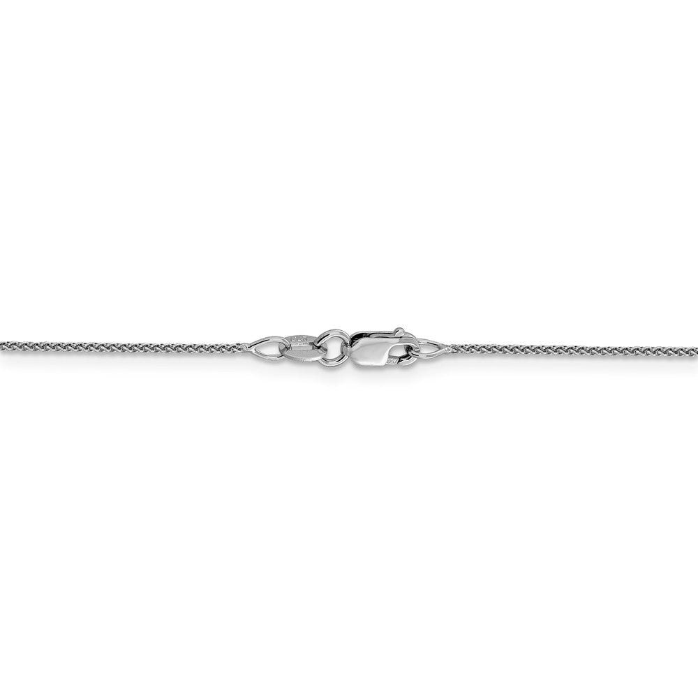 Alternate view of the 1mm 18k White Gold Diamond Cut Spiga Chain Necklace by The Black Bow Jewelry Co.