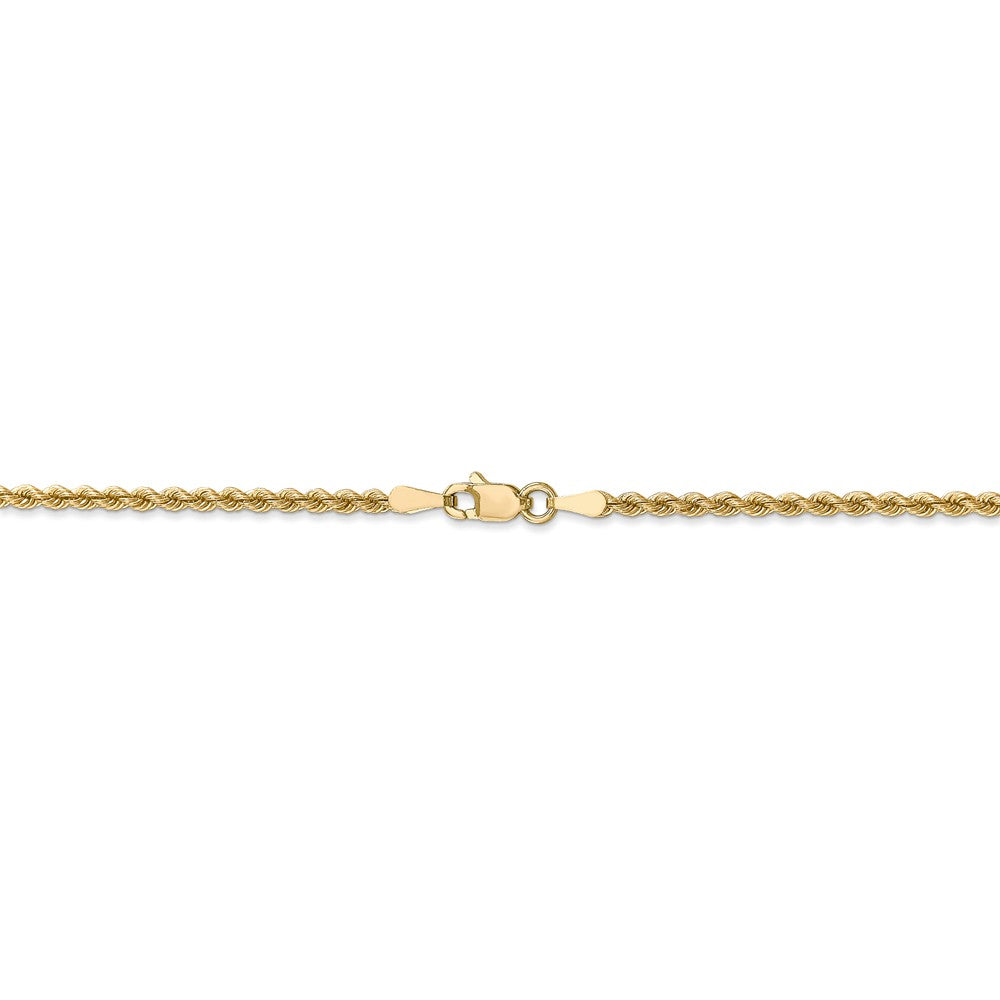 Alternate view of the 14k Yellow Gold 2.25mm Handmade Solid Rope Chain Necklace by The Black Bow Jewelry Co.