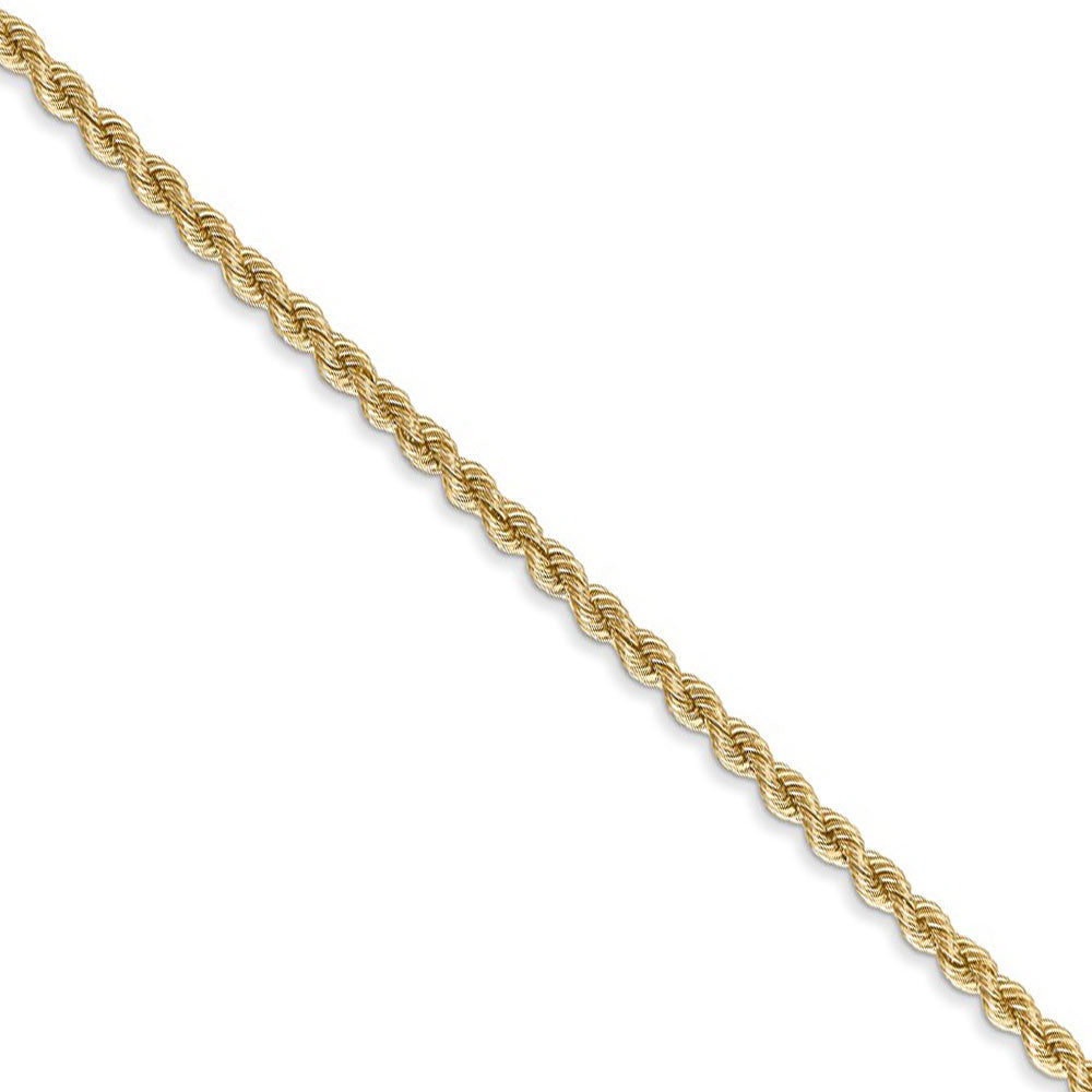 14k Yellow Gold 2.25mm Handmade Solid Rope Chain Necklace