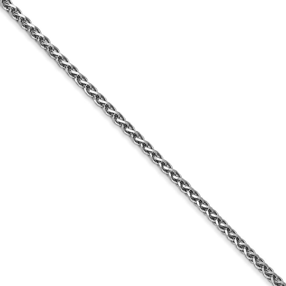 1.8mm 14k White Gold Solid Diamond Cut Spiga Chain Necklace, Item C9740 by The Black Bow Jewelry Co.