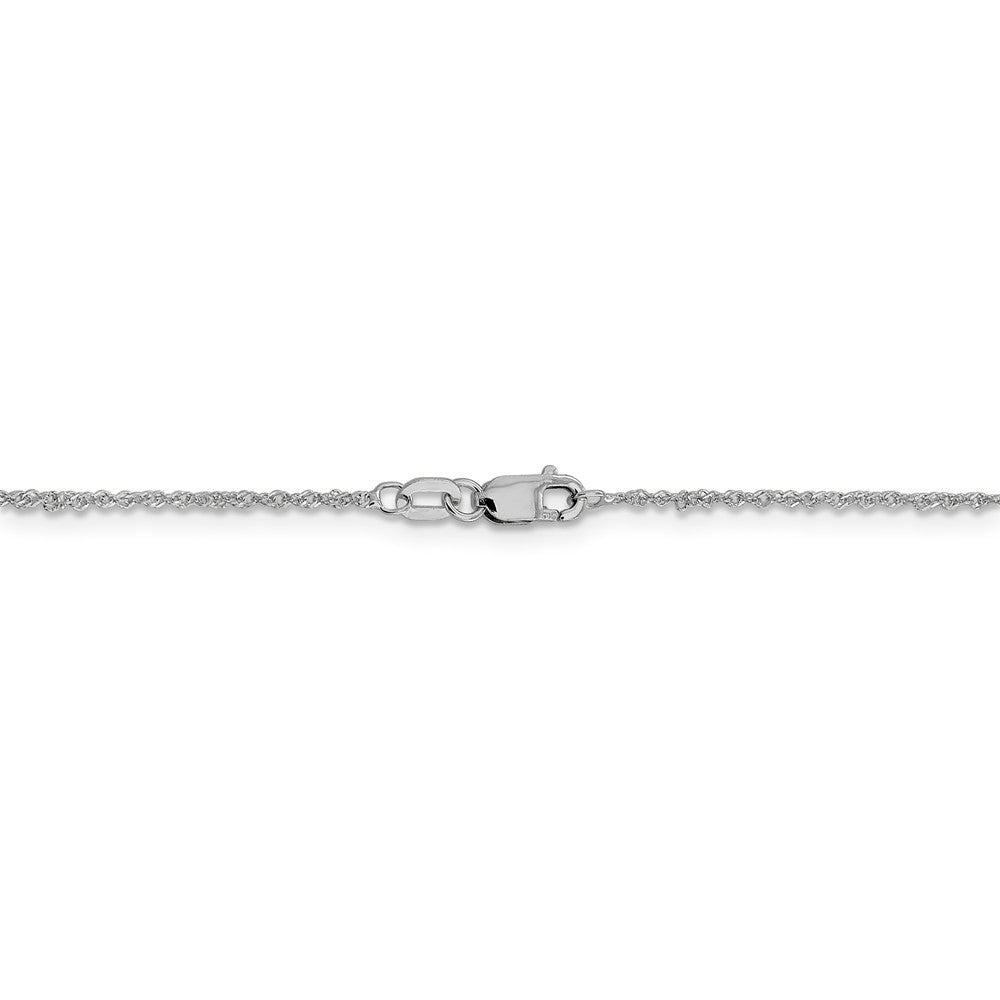Alternate view of the 1mm 14k White Gold Diamond Cut Fancy Singapore Chain Necklace by The Black Bow Jewelry Co.