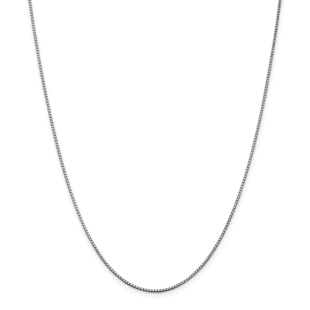 Alternate view of the 1.2mm 14k White Gold Polished Box Chain Necklace by The Black Bow Jewelry Co.