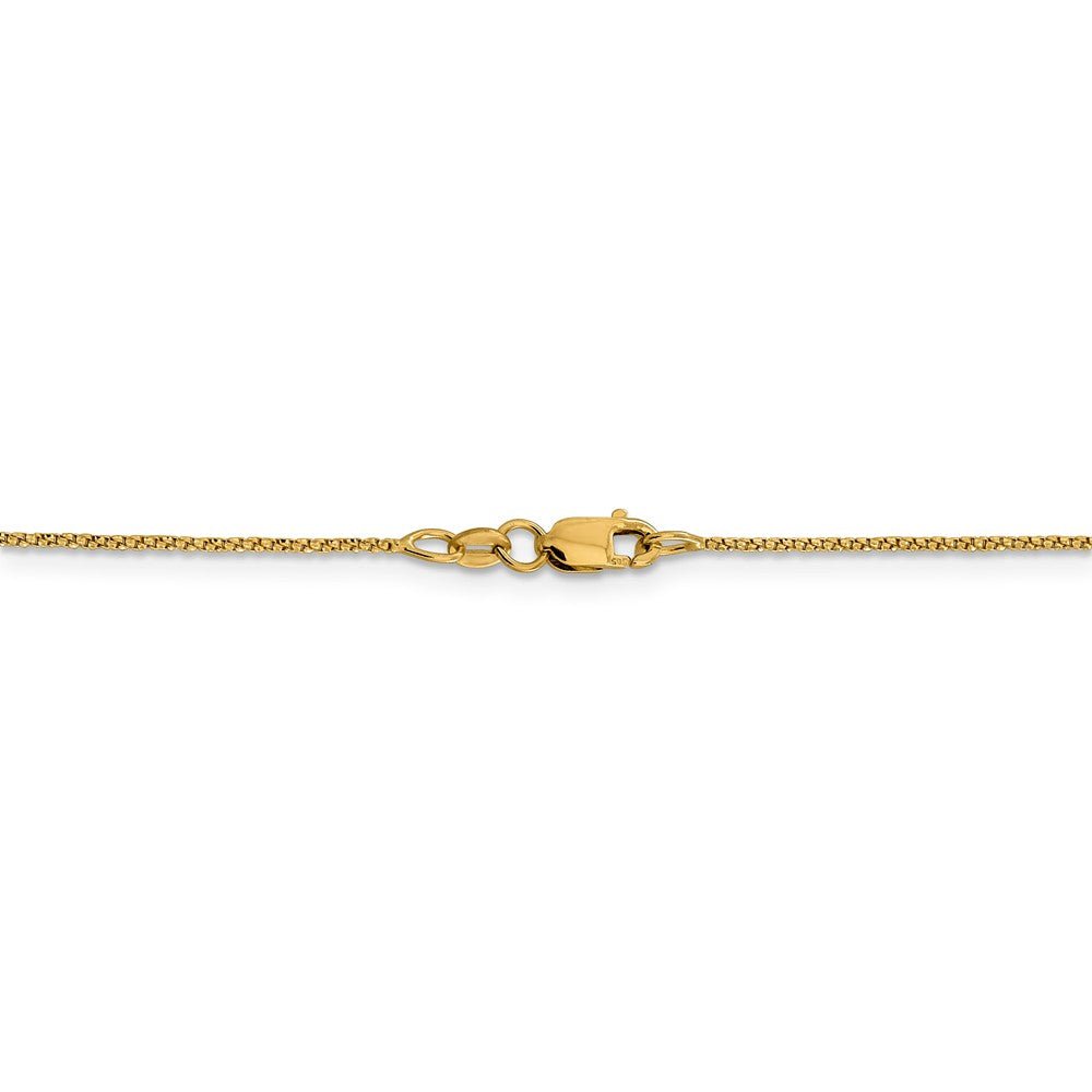 Alternate view of the 0.9mm 14k Yellow Gold Diamond Cut Twisted Box Chain Necklace by The Black Bow Jewelry Co.