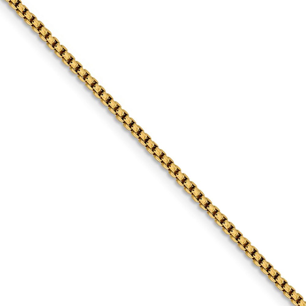 1.85mm 14k Yellow Gold Diamond Cut Round Box Chain Necklace