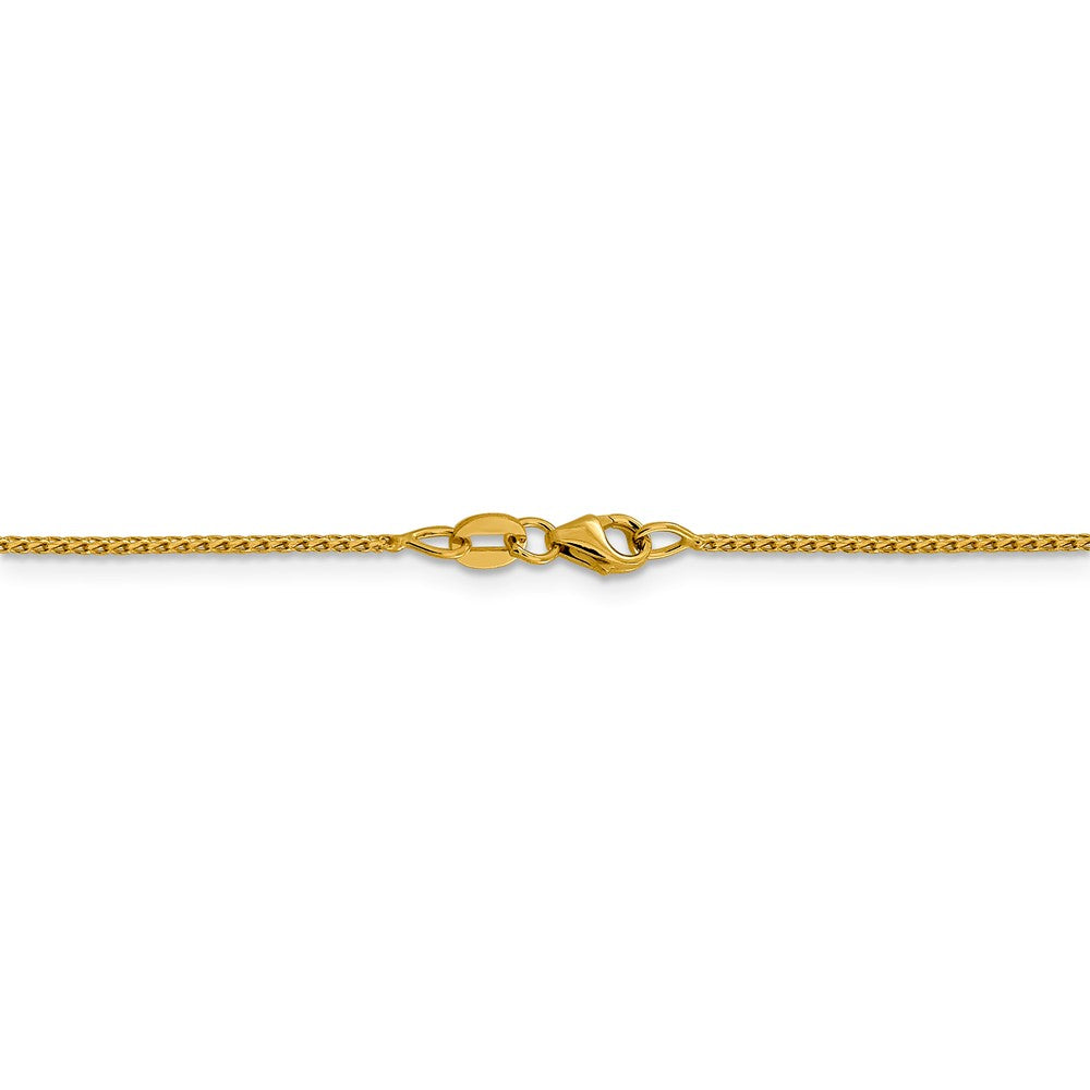 Alternate view of the 1mm 14k Yellow Gold Diamond Cut Open Franco Chain Necklace by The Black Bow Jewelry Co.