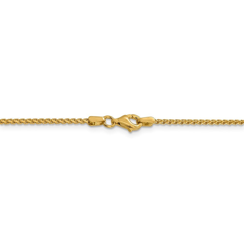 Alternate view of the 1.4mm 14k Yellow Gold Diamond Cut Open Franco Chain Necklace by The Black Bow Jewelry Co.