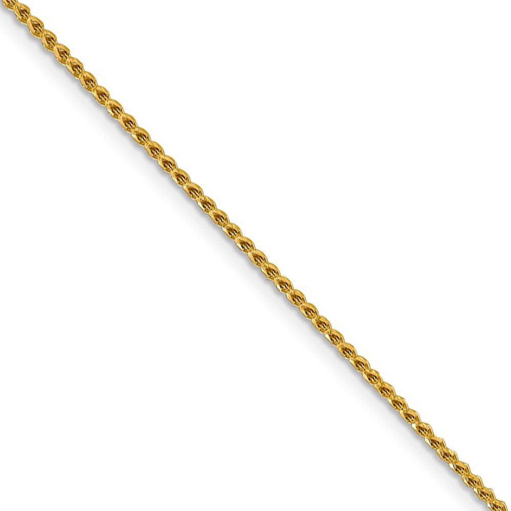1.4mm 14k Yellow Gold Diamond Cut Open Franco Chain Necklace