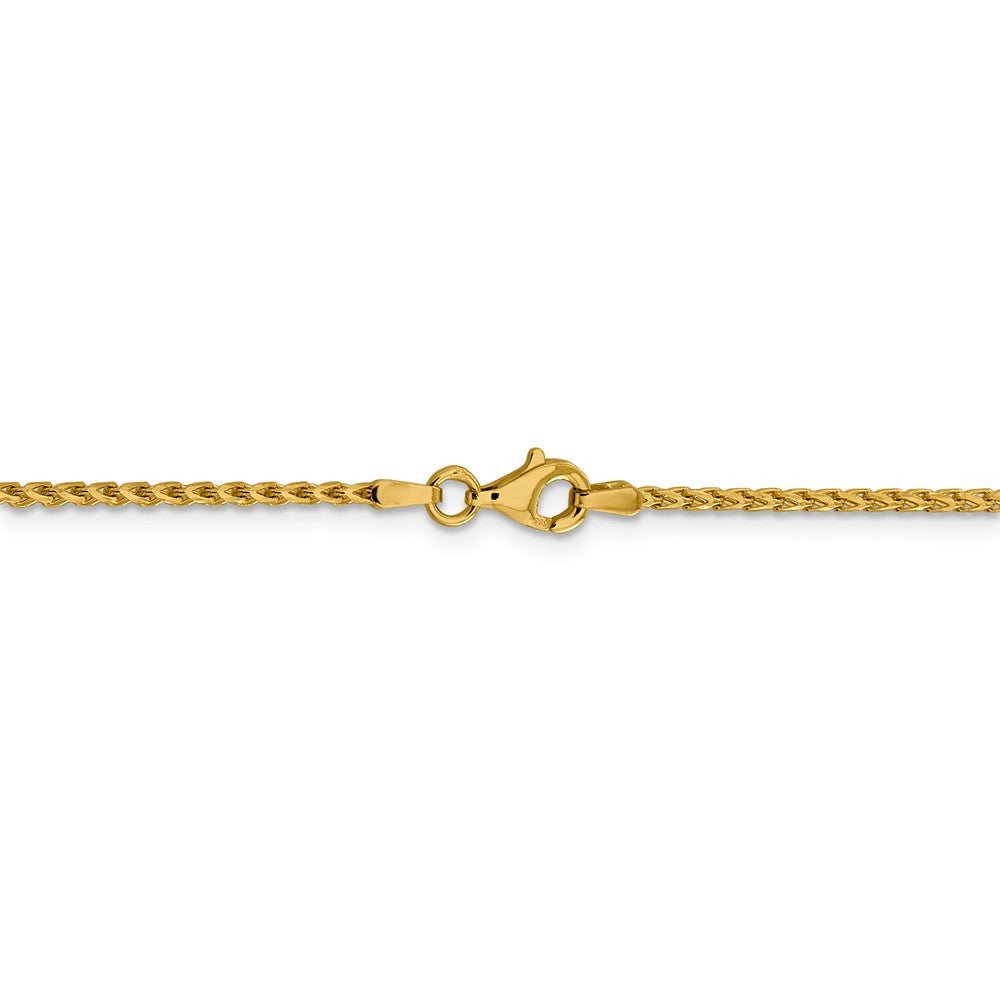 Alternate view of the 1.6mm 14k Yellow Gold Diamond Cut Open Franco Chain Necklace by The Black Bow Jewelry Co.