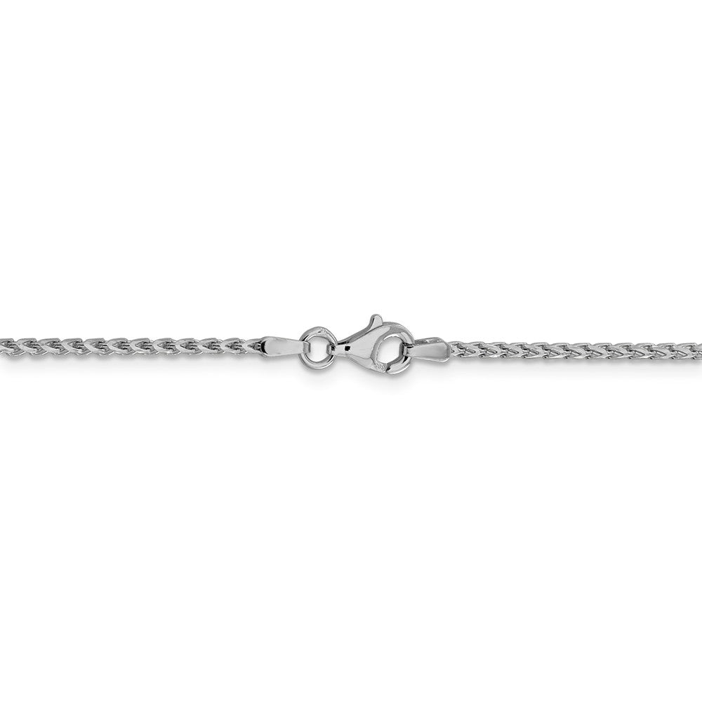 Alternate view of the 1.6mm 14k White Gold Diamond Cut Open Franco Chain Necklace by The Black Bow Jewelry Co.