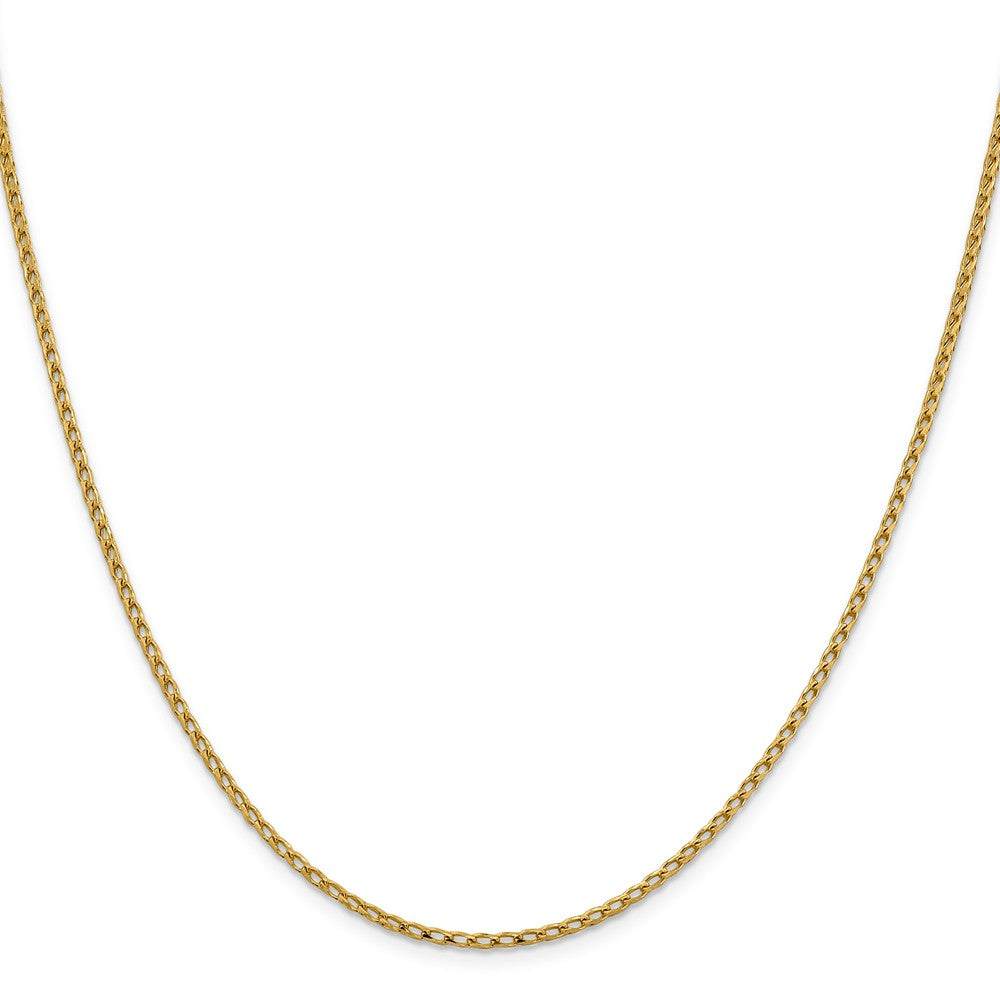 Alternate view of the 2.1mm 14k Yellow Gold Diamond Cut Open Franco Chain Necklace by The Black Bow Jewelry Co.