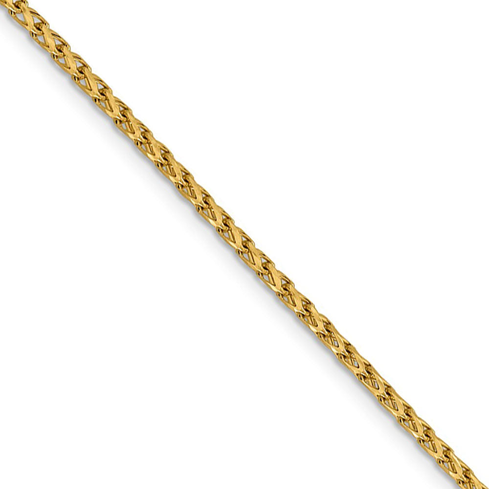 2.1mm 14k Yellow Gold Diamond Cut Open Franco Chain Necklace
