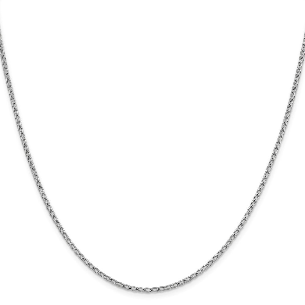 Alternate view of the 2.1mm 14k White Gold Diamond Cut Open Franco Chain Necklace by The Black Bow Jewelry Co.