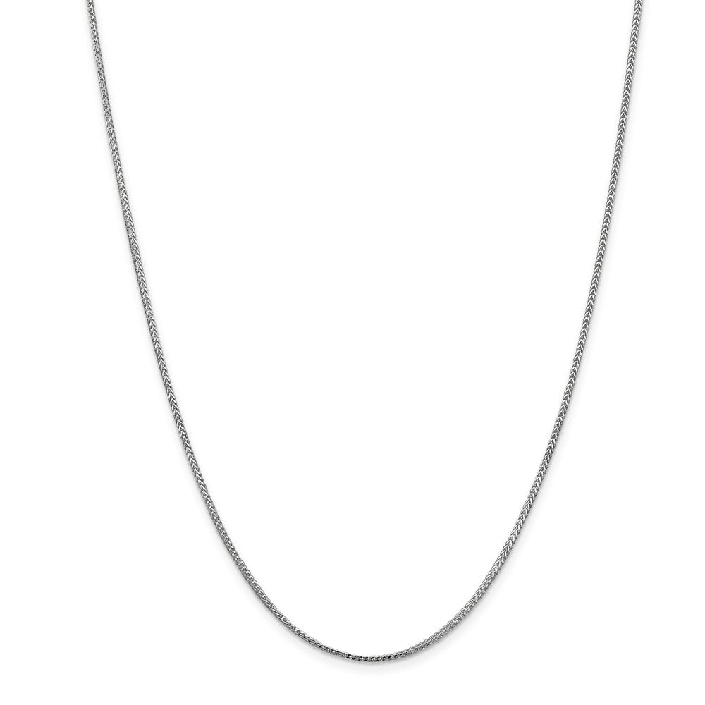 Alternate view of the 1.1mm 14k White Gold Solid Franco Chain Necklace by The Black Bow Jewelry Co.